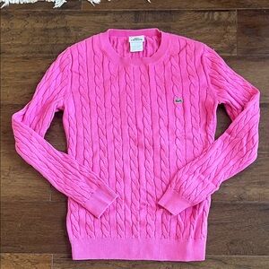 Vintage Lacoste Pink Cable Knit Sweater